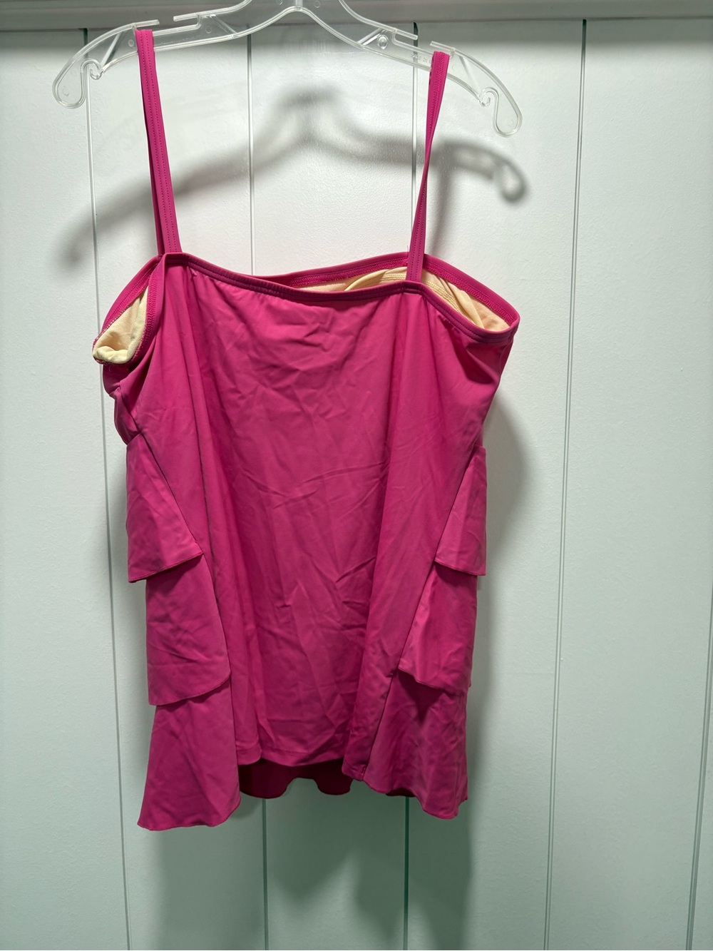 Cacique Swim Tiered Flounce Tankini Top With Built In No Wire Bra 22 - Picture 2 of 4